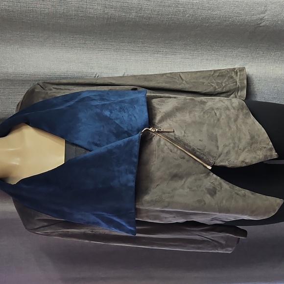 ADORE BLUE/GRAY MOTO-STYLE JACKET SIZE XL - Picture 9 of 9